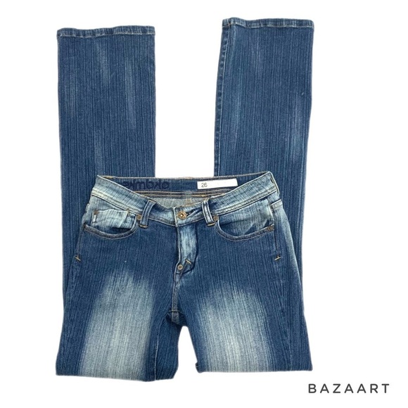 Akdmks Jeans Women’s Blue Denim Bootcut Low  Rise Size 26 - Picture 3 of 9